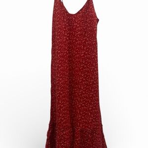 Elegant Red Floral Women's Dress